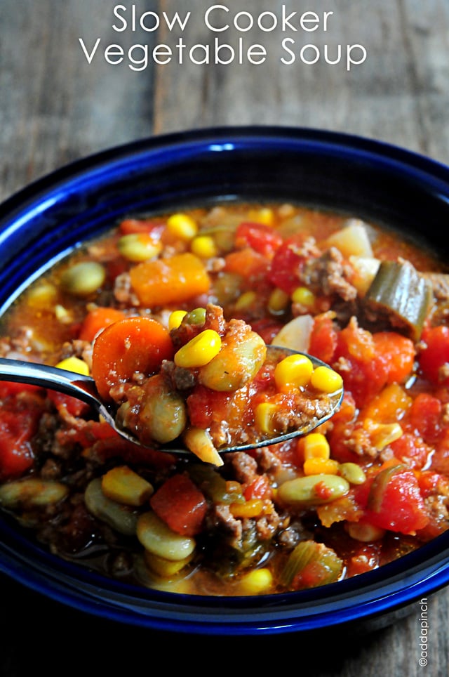 Slow Cooker Vegetable Soup Recipe - Add a Pinch