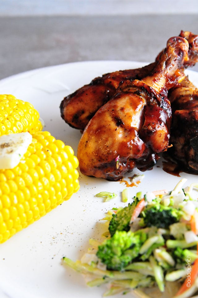 BBQ Chicken Legs Recipe - Cooking | Add a Pinch | Robyn Stone