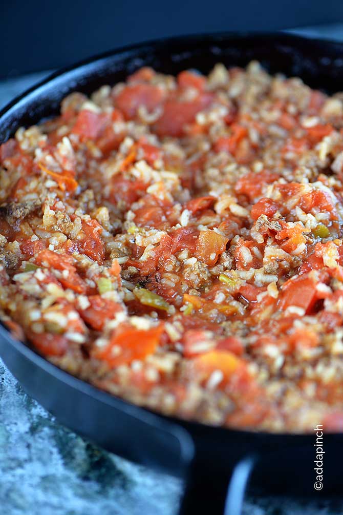 Spanish Rice Recipe with Ground Beef - Add a Pinch