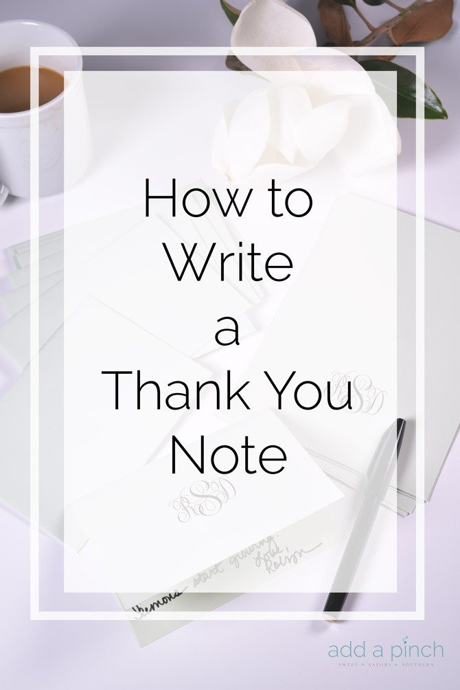 How to Write a Thank You Note Add a Pinch