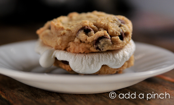 Chocolate Chip Cookie Smores | ©addapinch.com
