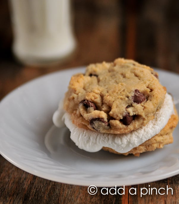 Chocolate Chip Cookie Smores | ©addapinch.com