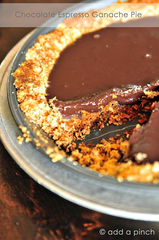 Chocolate Espresso Ganache Pie | Add a Pinch