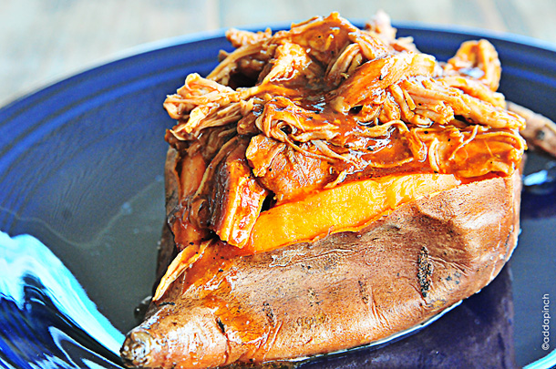 Spiralized Sweet Potato Noodles with Sweet & Spicy Pulled Pork Recipe