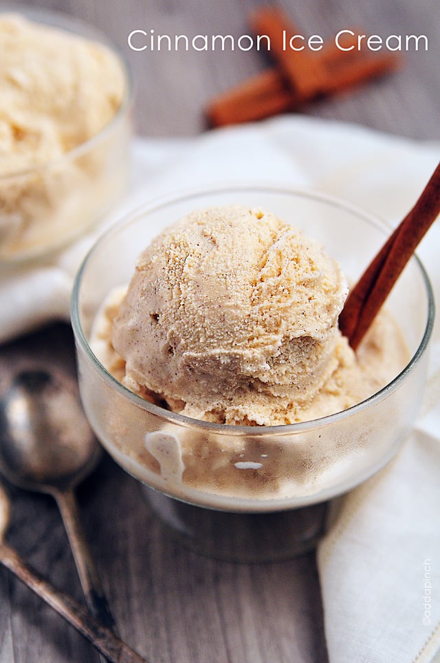 Cinnamon Ice Cream #Recipe from addapinch.com