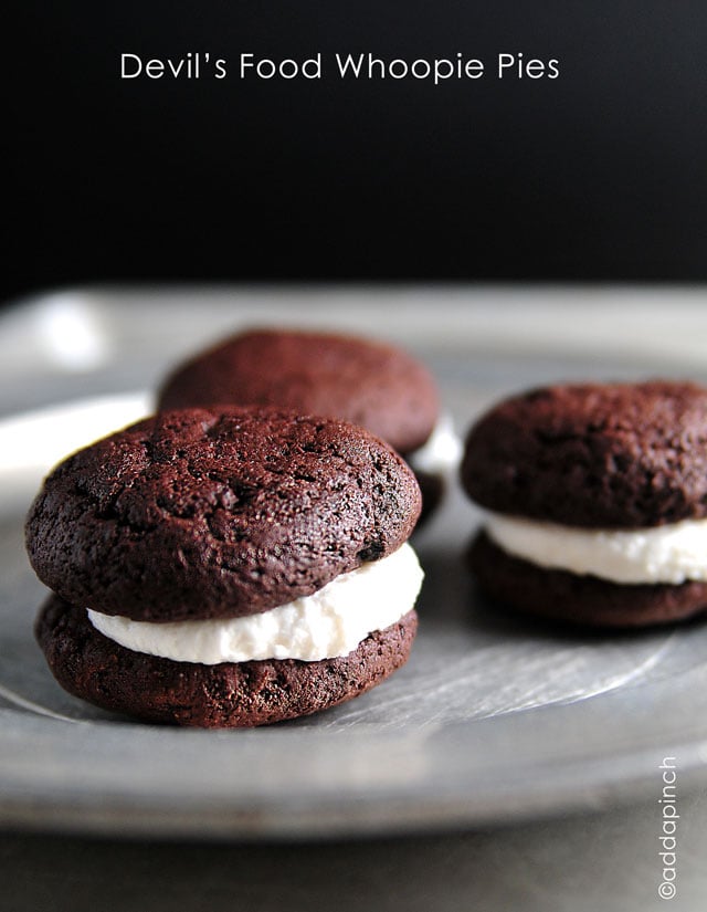 Devils Food Whoopie Pies from addapinch.com