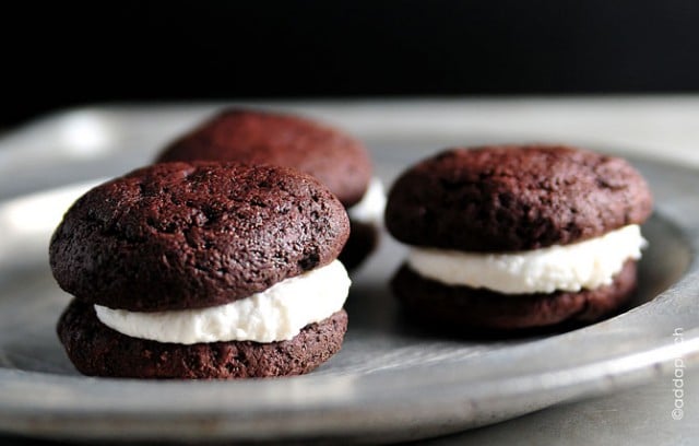 Devils Food Whoopie Pies from addapinch.com