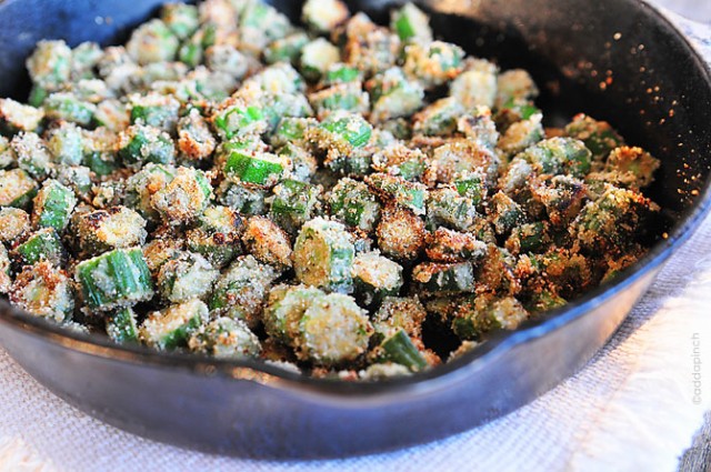 Fried Okra Recipe from addapinch.com