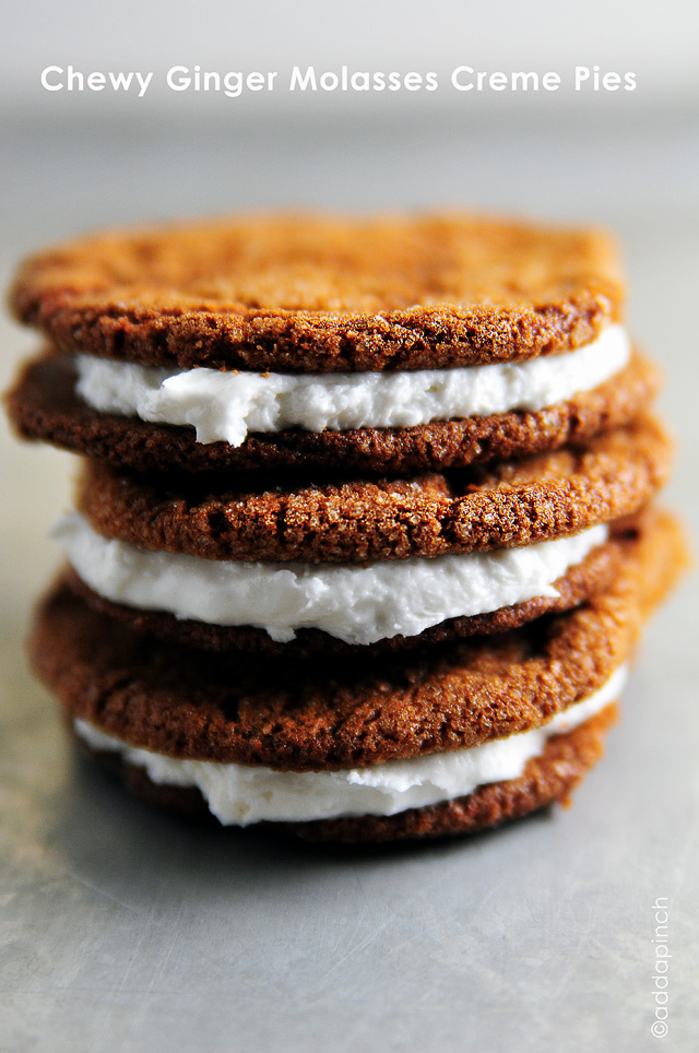 Ginger Molasses Creme Pies from addapinch.com