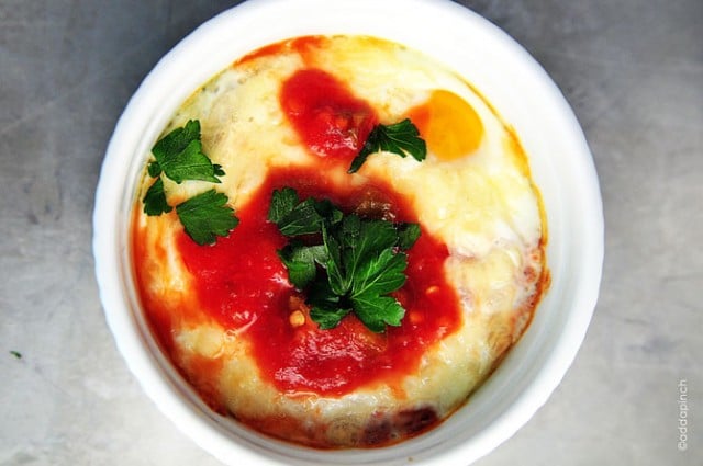 Baked Eggs with Salsa Recipe   Cooking   Add a Pinch   Robyn Stone - 60