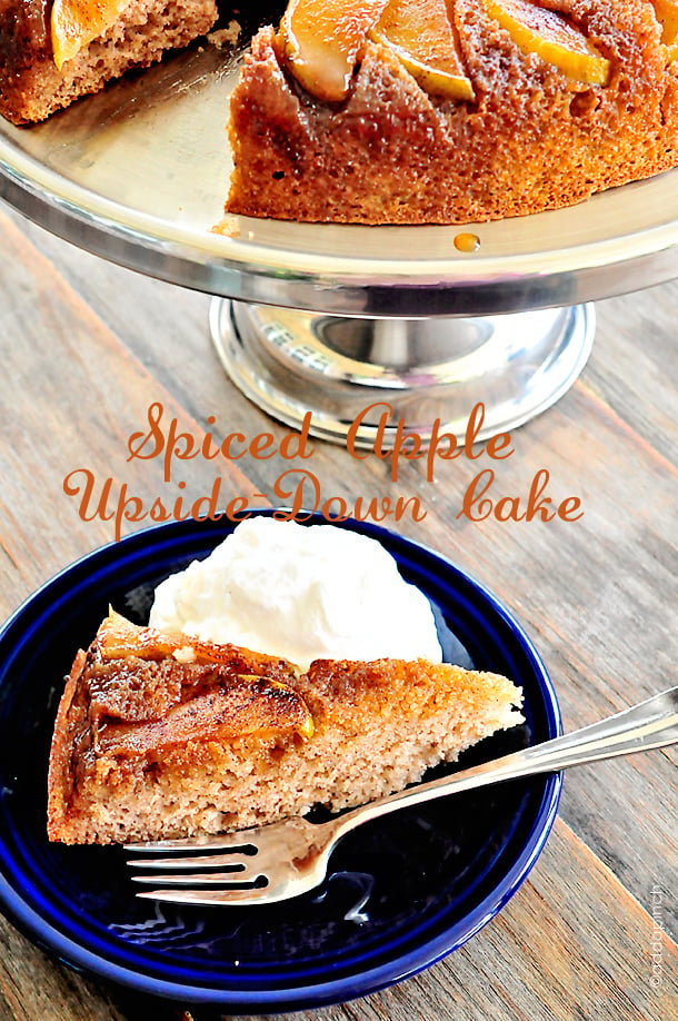 Spiced Apple Upside Down Cake from addapinch.com