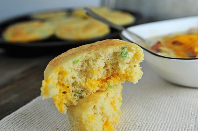 Cheddar Jalapeno Cornbread Muffins from addapinch.com