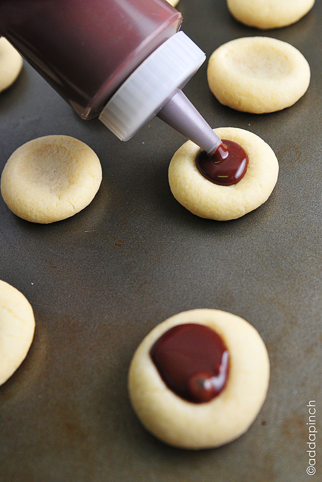 Chocolate Thumbprint Cookies from https://addapinch.com #chocolate #cookies