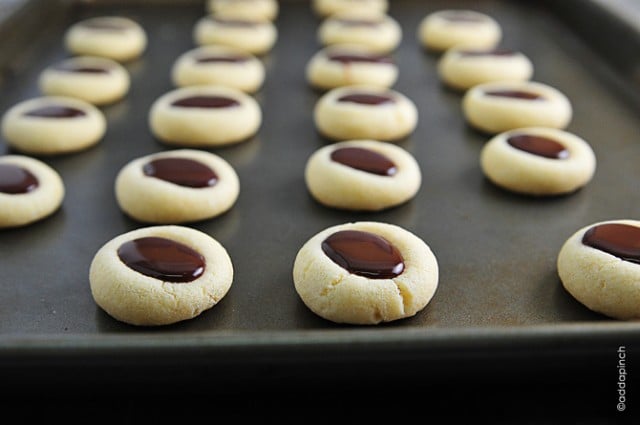 Chocolate Thumbprint Cookies from https://addapinch.com 