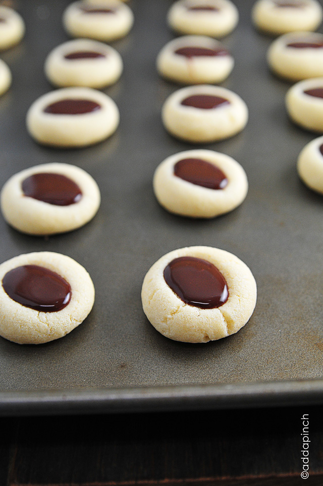 Chocolate Thumbprint Cookies from https://addapinch.com 