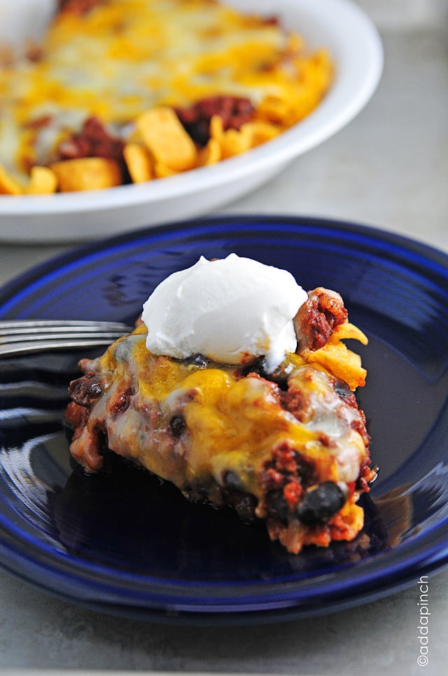 Frito Chili Pie Recipe from addapinch.com