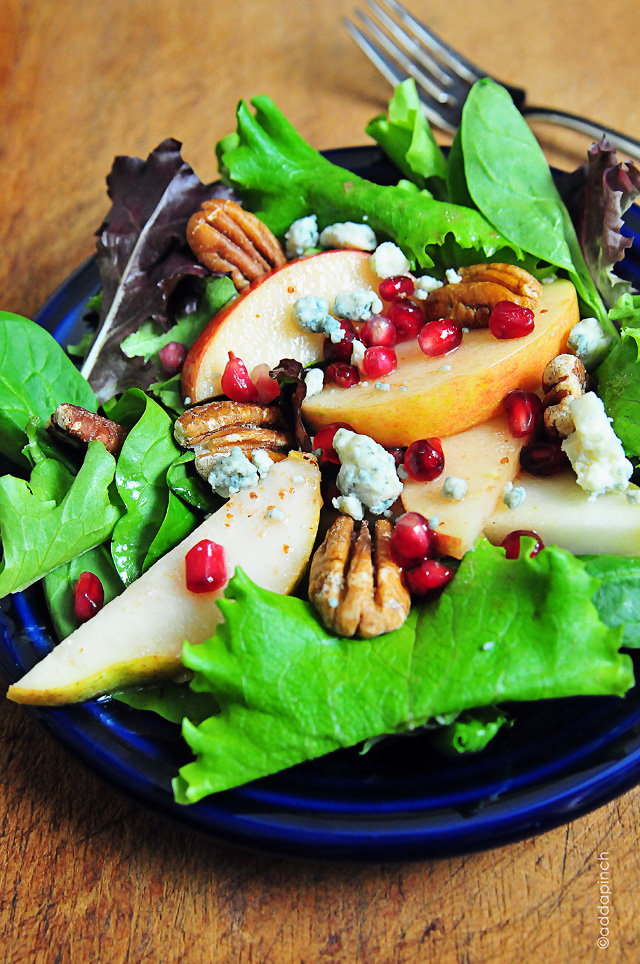 Apple Pear Salad with Pomegranate Vinaigrette - Cooking | Add a Pinch