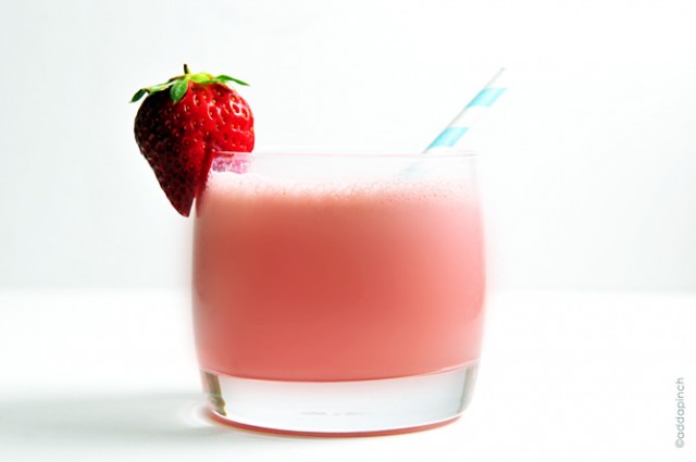 Homemade Strawberry Milk | addapinch.com