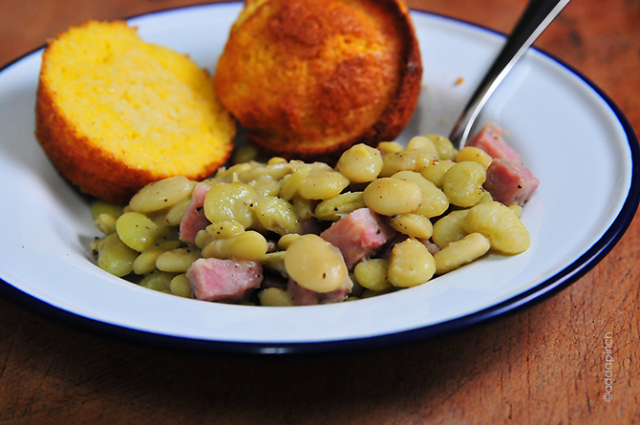 Lima Beans wtih Ham Recipe | addapinch.com