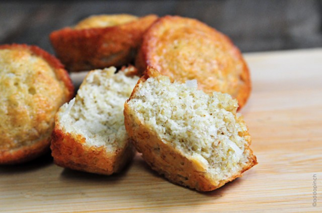 Coconut Pecan Banana Bread Muffins | addapinch.com