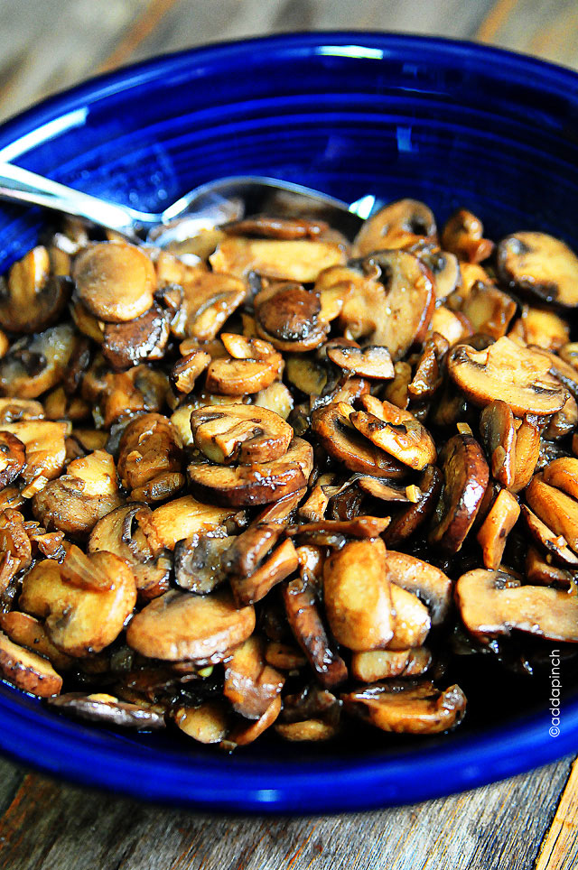 Mushroom Saute Recipe | addapinch.com