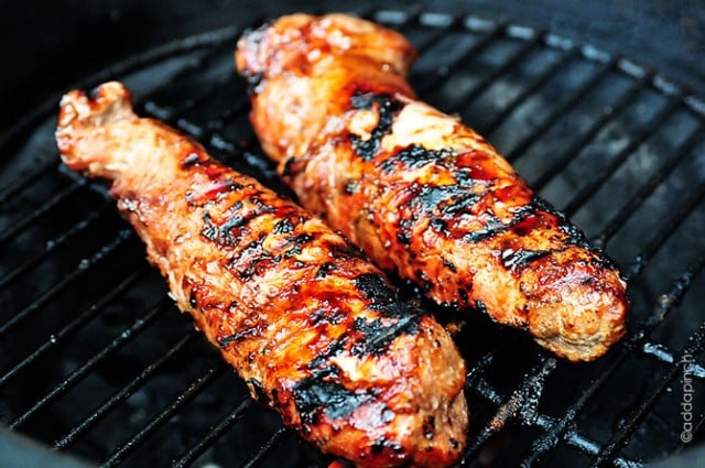 Pork tenderloin grilled on a Big Green Egg.