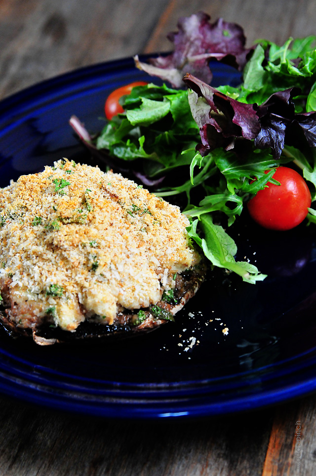 Crab Stuffed Mushrooms Recipe | ©addapinch.com