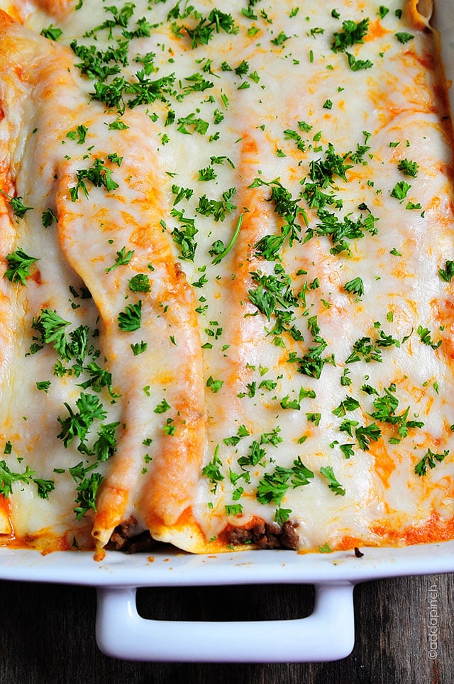 Beef Enchilada Recipe | ©addapinch.com