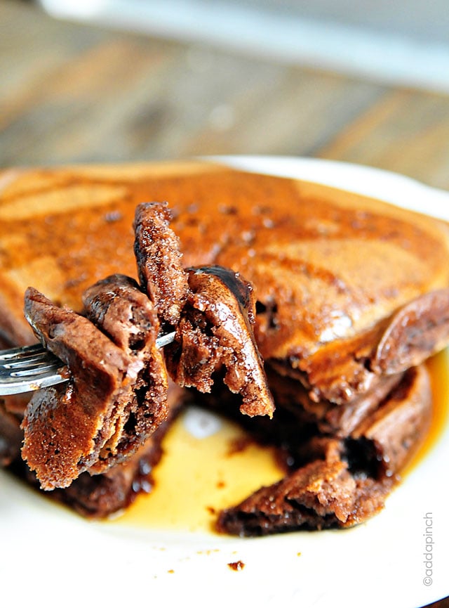 Chocolate Pancakes | ©addapinch.com