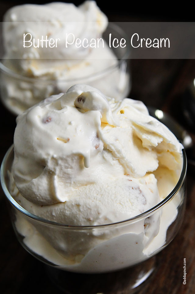 Butter Pecan Ice Cream Recipe | ©addapinch.com