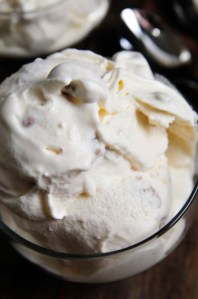 Butter Pecan Ice Cream Recipe | ©addapinch.com