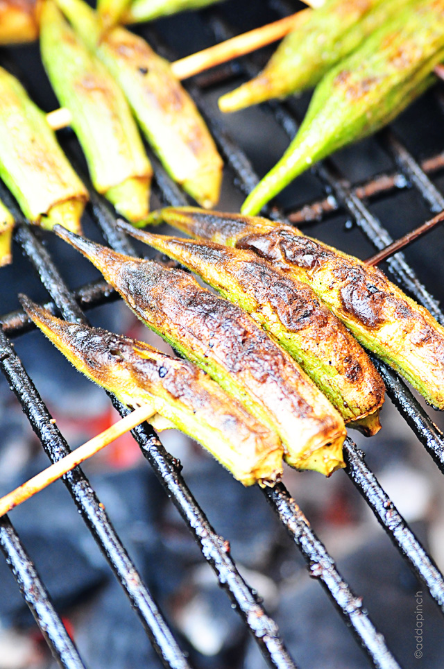 Grilled Okra Recipe | ©addapinch.com