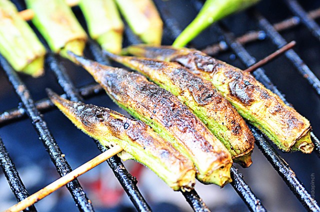 Grilled Okra Recipe | ©addapinch.com