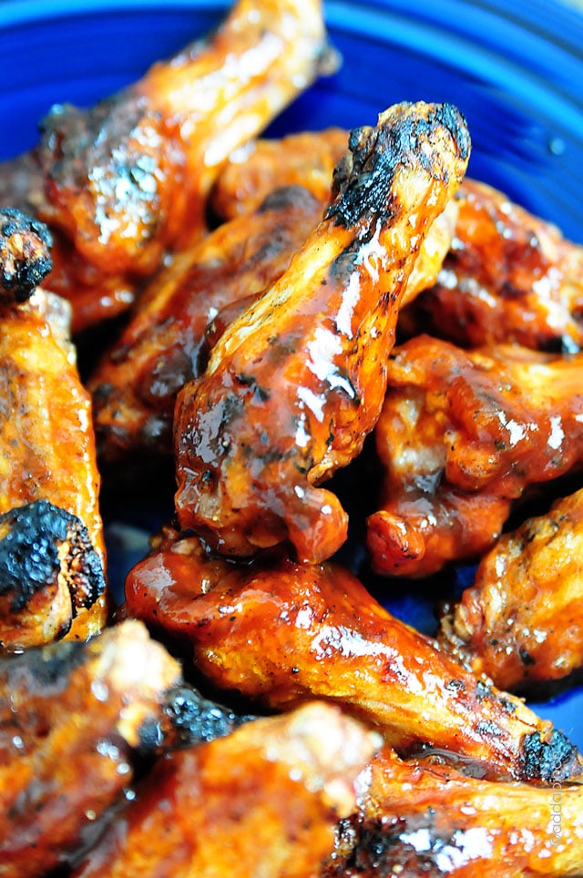 Peach BBQ Chicken Wings Recipe | ©addapinch.com