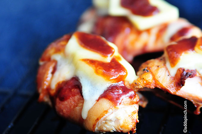 BBQ Chicken with Bacon and Cheddar Recipe from ©addapinch.com