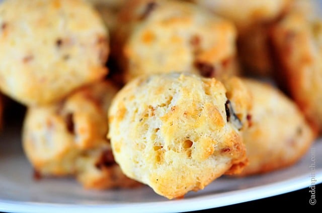 Cheddar and Bacon Puffs Recipe | ©addapinch.com