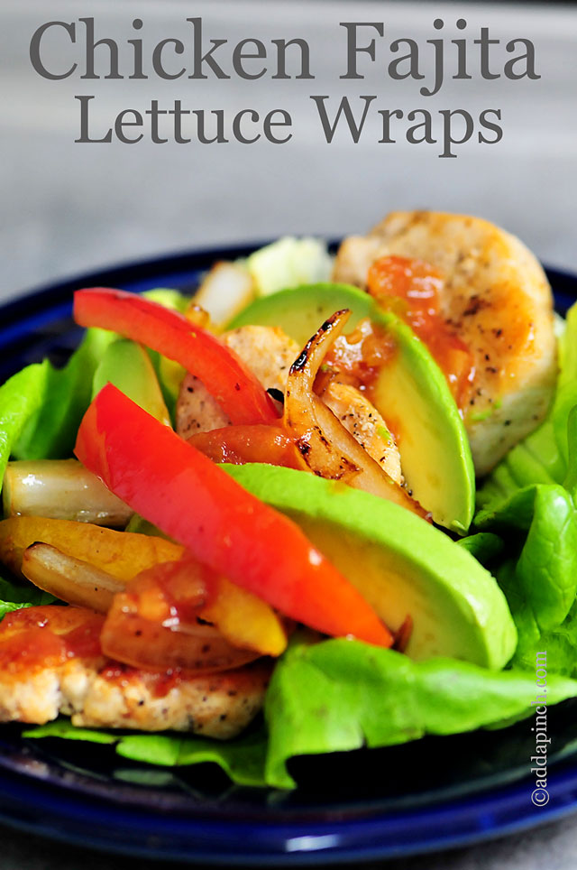Chicken Fajita Lettuce Wraps Recipe | ©addapinch.com
