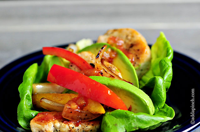 Chicken Fajita Lettuce Wraps Recipe | ©addapinch.com