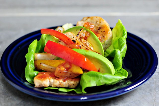 Chicken Fajita Lettuce Wraps Recipe | ©addapinch.com