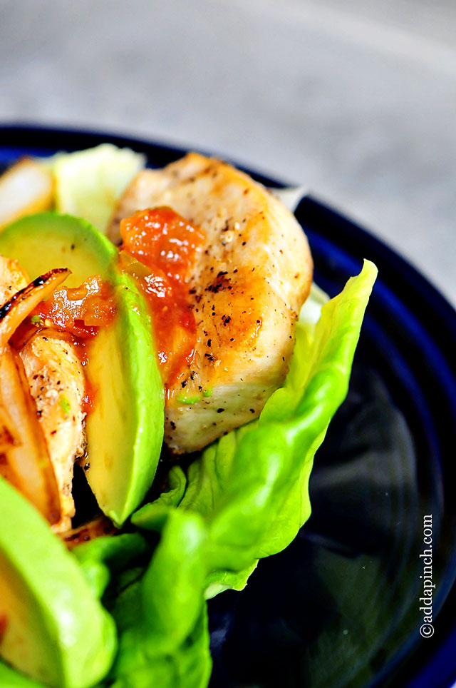 Chicken Fajita Lettuce Wraps Recipe | ©addapinch.com