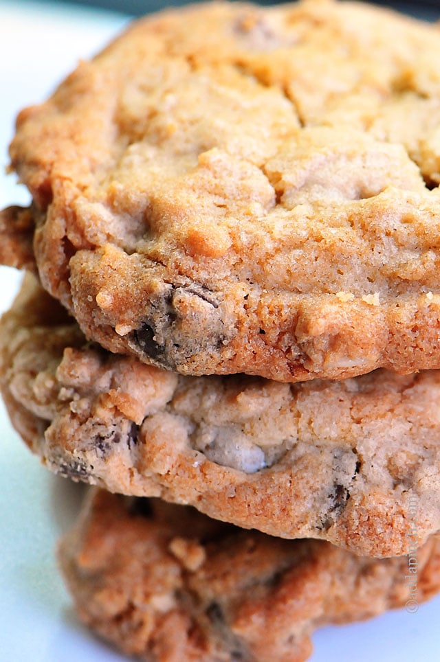 Chocolate Chip Peanut Butter Oatmeal Cookies Recipe - Add a Pinch