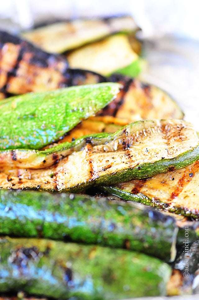 Grilled Zucchini Recipe | ©addapinch.com