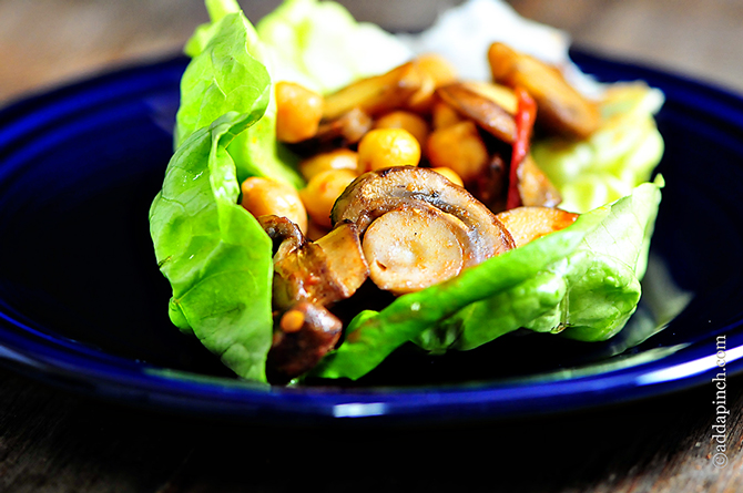 Mushroom Lettuce Wraps Recipe | ©addapinch.com