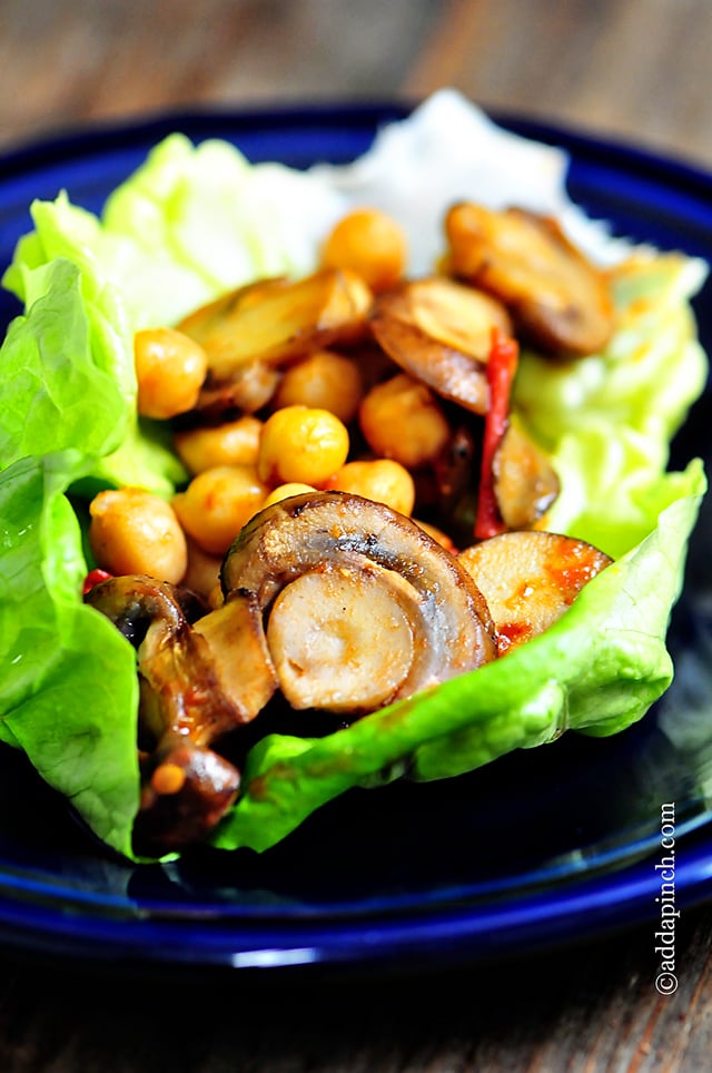 Mushroom Lettuce Wraps Recipe | ©addapinch.com