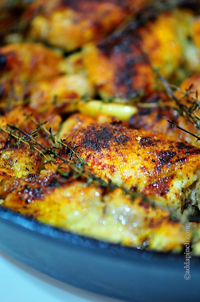 Skillet Roasted Chicken | ©addapinch.com