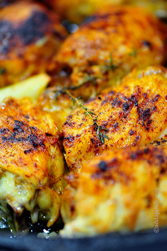 Skillet Roasted Chicken | ©addapinch.com