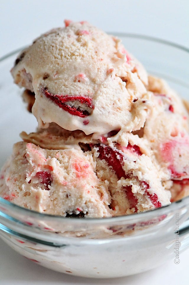 Strawberry Ice Cream Recipe | ©addapinch.com