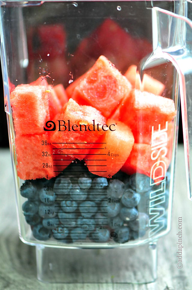 Blueberry Watermelon Smoothie Recipe | ©addapinch.com