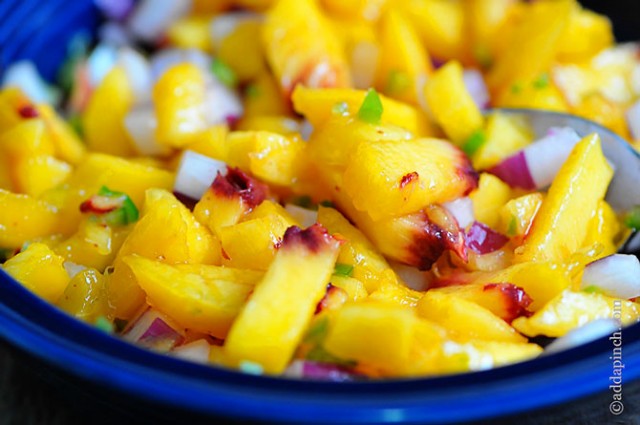 Peach Salsa Recipe | ©addapinch.com