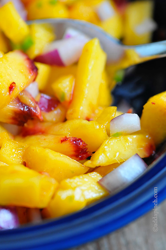 Peach Salsa Recipe | ©addapinch.com